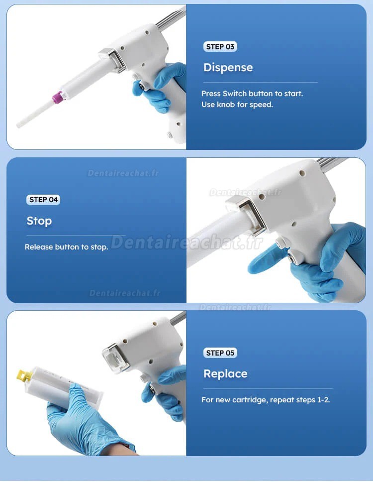 Pistolet à empreinte dentaires électrique portable 1:1/2:1 50 ml